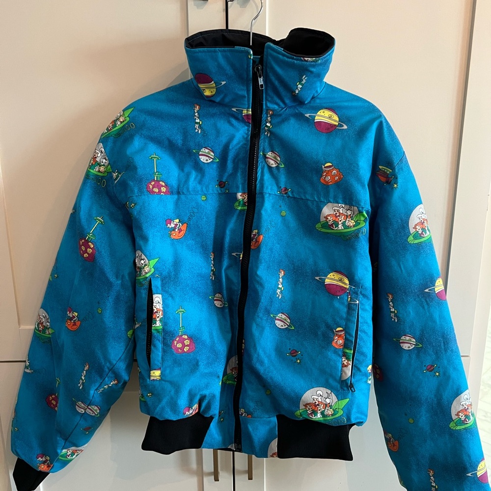 Vintage 1980s Life’s A Beach surf wear vintage Jetsons jacket. Made in USA
